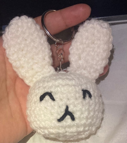 White bunny keychain
